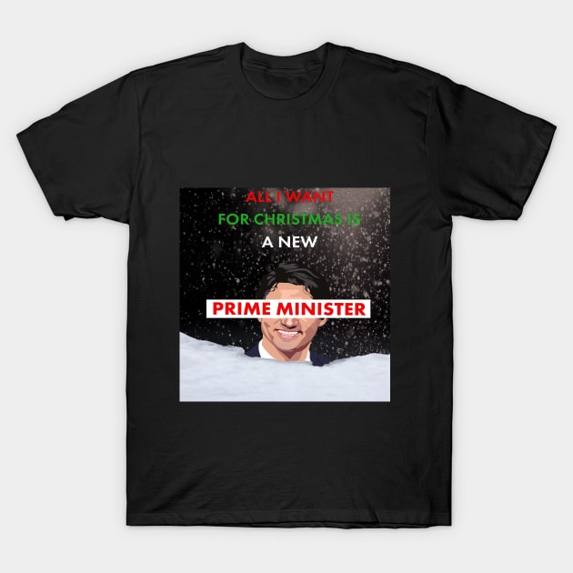 All I Want For Christmas Is a New Prime Minister T-Shirt by Seasonal Punk